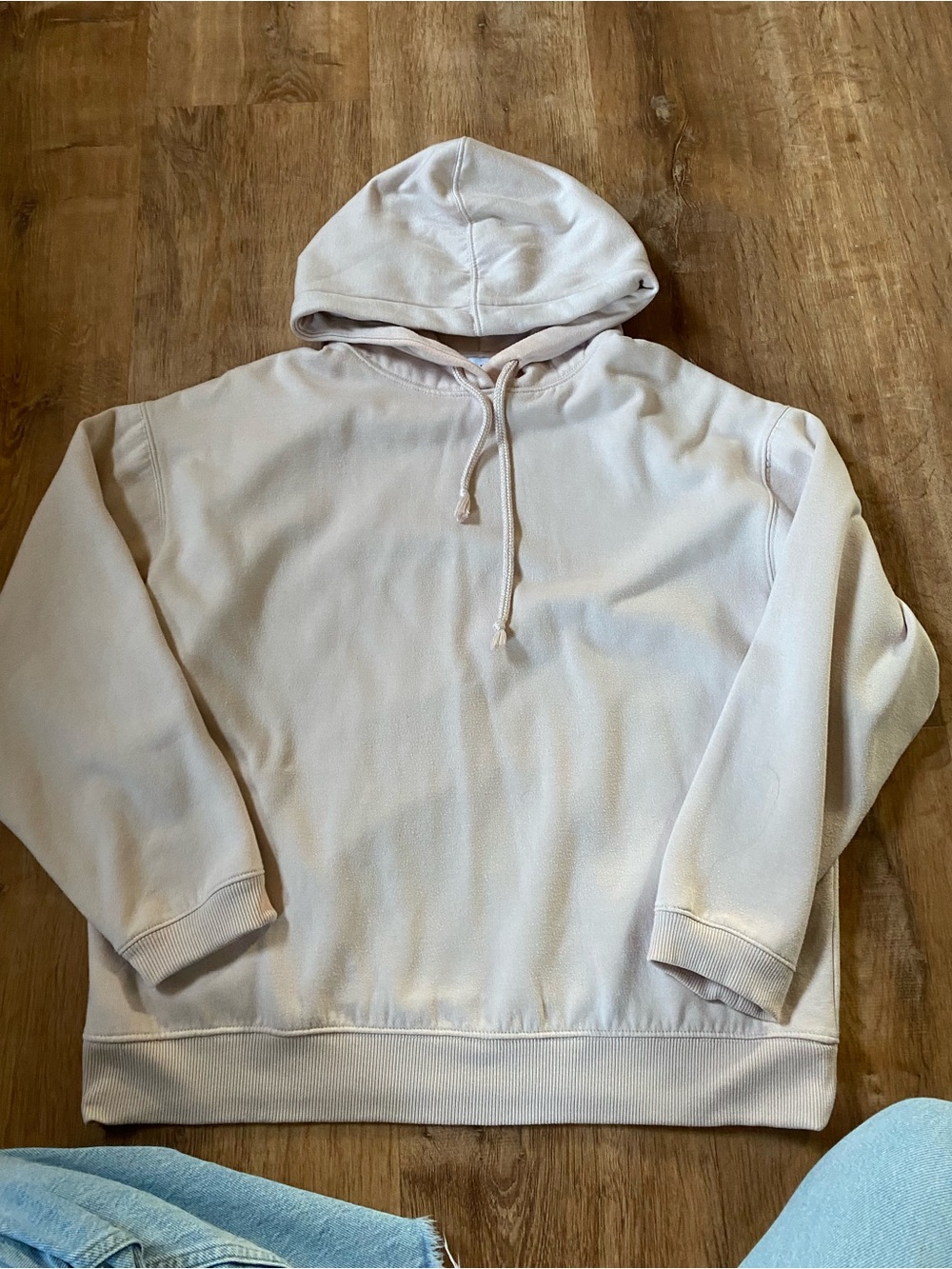 Topshop oversized hoodie in pale pink size small